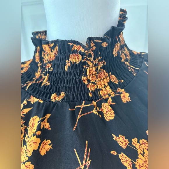 SHEIN clasi | shirred high neck flounce sleeve floral minidress | sz 6 nwot. - Picture 2 of 11